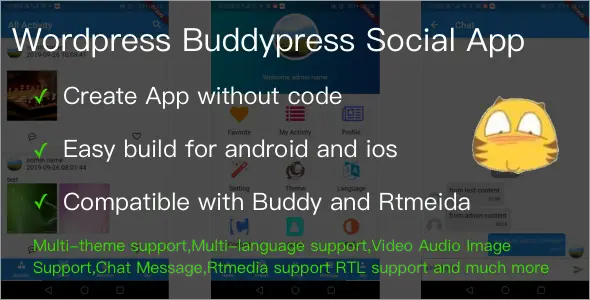 Wordpress Buddypress Social App Flutter Social &amp; Dating Mobile App template