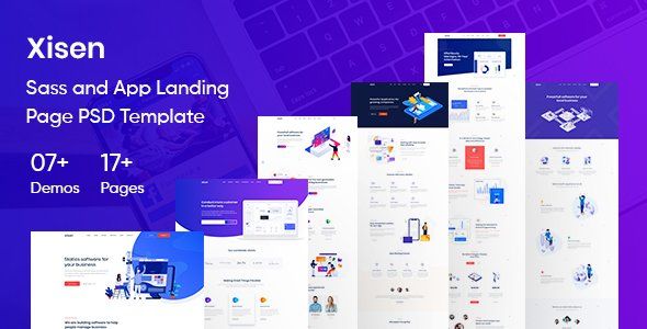 Xisen - Sass and App Landing Page PSD Template   Design 