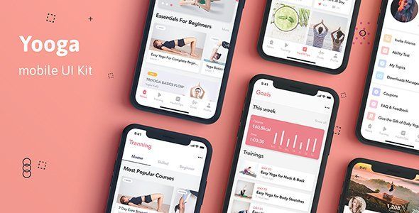 Yooga - Health and Fitness UI Kit for Sketch  Sport &amp; Fitness Design Uikit