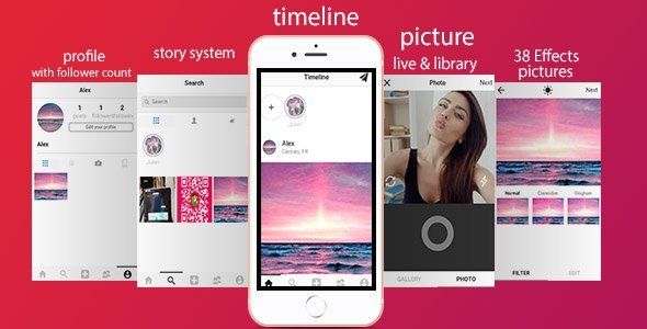 Zapinsta - The most advanced instagram clone with Ionic and Firebase Ionic Social &amp; Dating Mobile App template