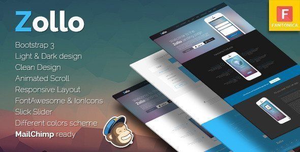 Zollo Bootstrap Multipurpose Landing Page for Apps   Design 