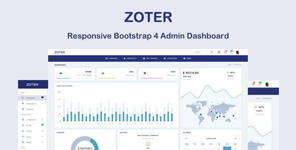 Zoter - Responsive Admin Dashboard Template   Design Uikit