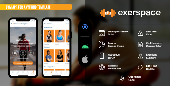 gym app templates for android and iOS using Ionic 5 Ionic Sport &amp; Fitness Mobile App template