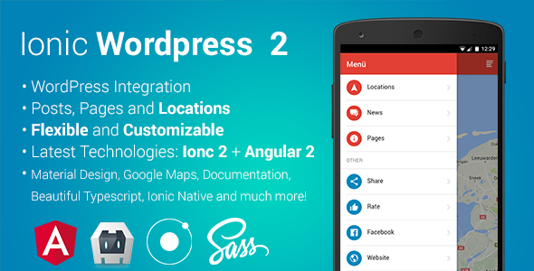 ionWordpress 2 -Wordpress full Integrated hybrid app (ionic 2 & angular 2) Ionic  Mobile App template