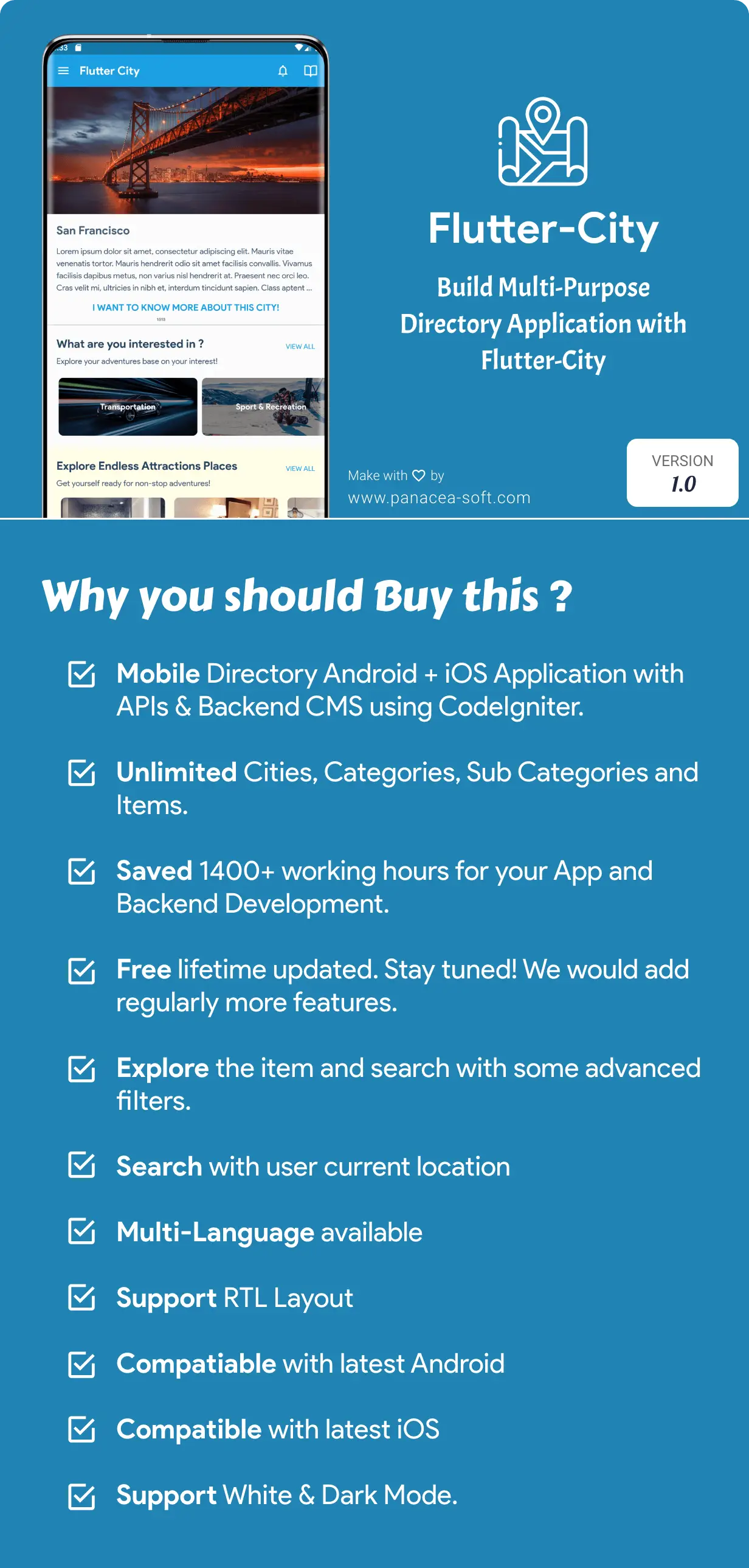 Flutter City ( Directory, City Tour Guide, Business Directory, Travel Guide ) 1.0 - 3