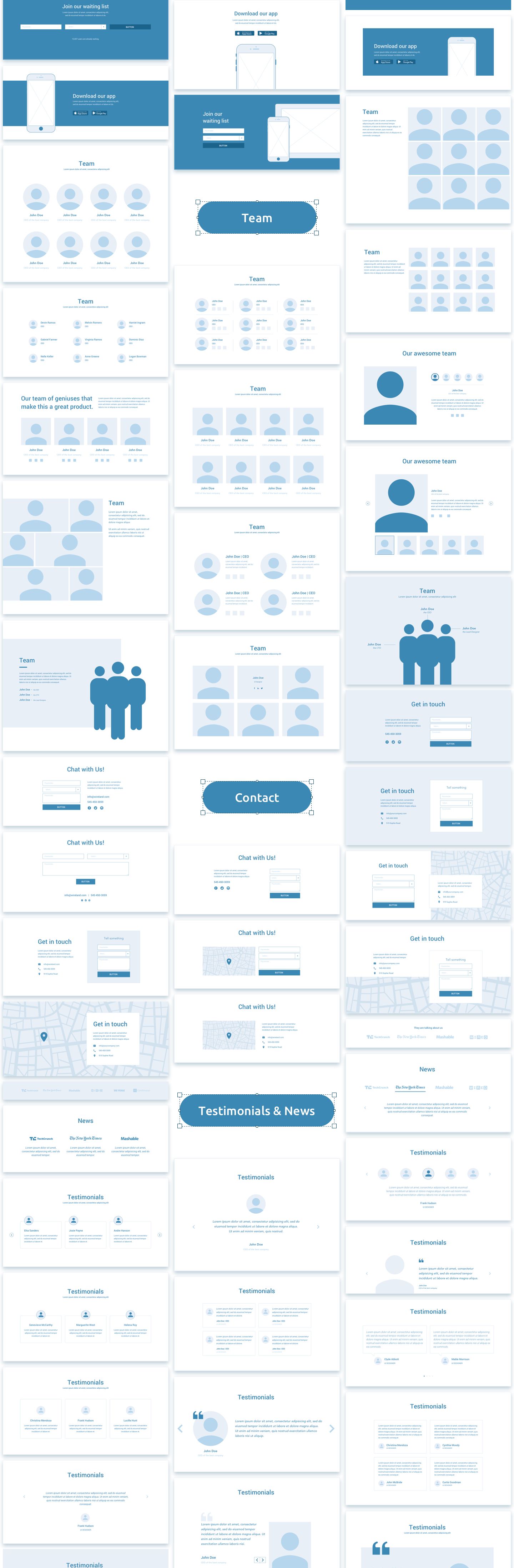 Wireland - Wireframe Library for Web Design Projects - Sketch Template - 3