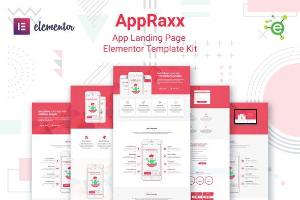 AppRaxx - App Landing Page Elementor Template Kit   Design App template