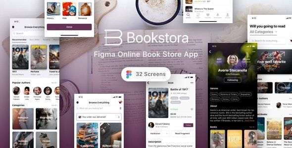 Bookstora - Figma Online Book Store App  Ecommerce Design Uikit