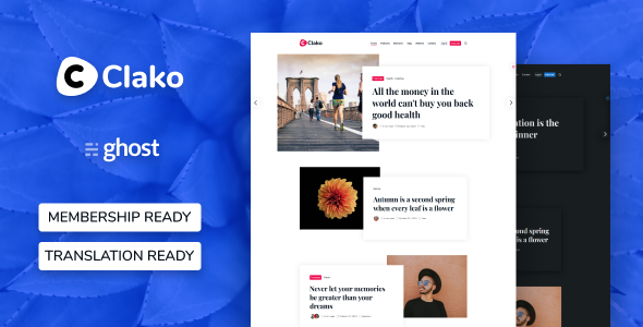 Clako - Ghost Blog And Magazine Theme  News &amp; Blogging Design 