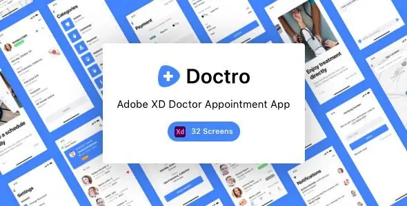 Doctro - Adobe XD Doctor Appointment App  Travel Booking &amp; Rent Design Uikit