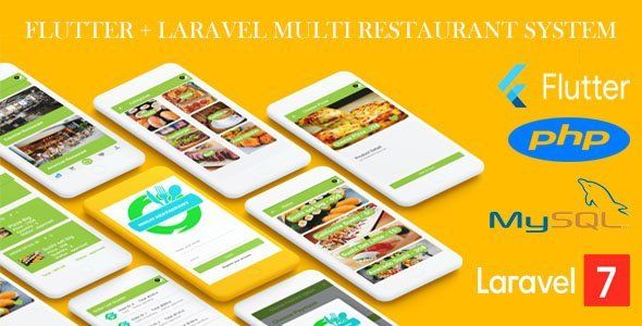 FLUTTER + LARAVEL /PHP + MYSQL + STRIPE/ MULTI RESTAURANT APP with SUPER ADMIN WEBBACKEND Flutter Food &amp; Goods Delivery Mobile App template