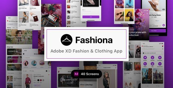 Fashiona - Adobe XD Fashion & Clothing App  Ecommerce Design Uikit