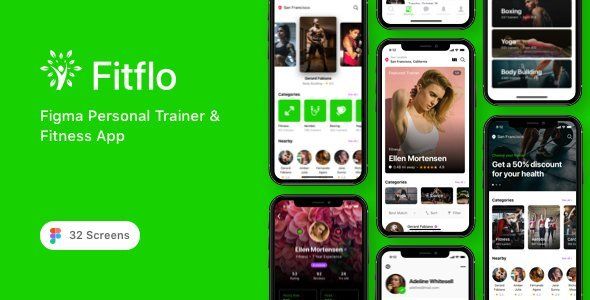 Fitflo - Figma Personal Trainer & Fitness App  Sport &amp; Fitness Design Uikit