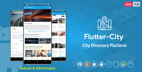 Flutter City ( Directory, City Tour Guide, Business Directory, Travel Guide, Booking ) 1.0 Flutter  Mobile App template