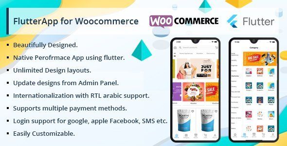 Flutter Multivendor Mobile app for WooCommerce Flutter Ecommerce Mobile App template