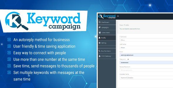SMS Keywords Campaign Web Application Php Script    