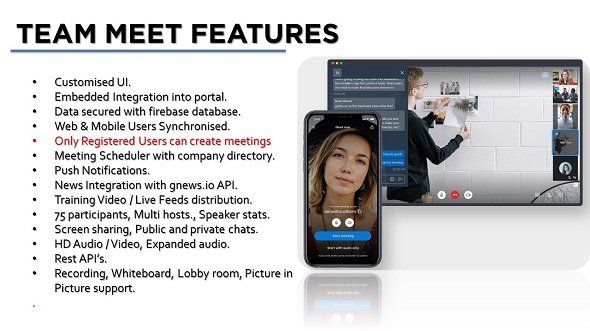 Team Meets Android + Web +iOS Video Conference & Webinar Solution Flutter  Mobile App template