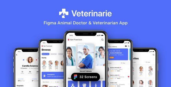 Veterinarie - Figma Animal Doctor & Veterinarian App   Design Uikit