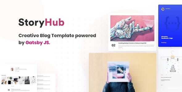 StoryHub - React Gatsby Blog Template  News &amp; Blogging Mobile App template