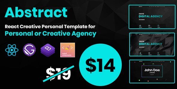 Abstract - React Creative Agency Personal Portfolio/Landing Template   Mobile App template