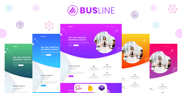 BusLine - Gatsby React Business Landing Page  Developer Tools Mobile App template