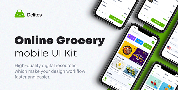Delites - Online Grocery & Recipes UI Kit for Figma  Ecommerce Design Uikit