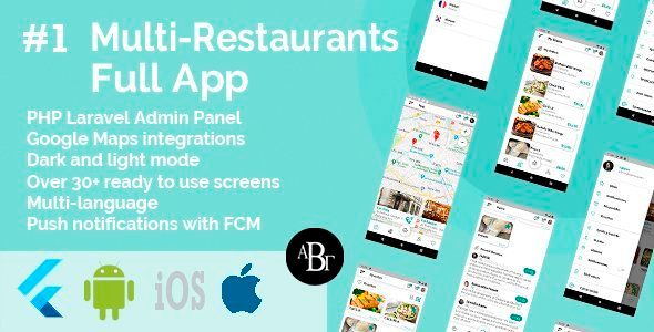 Food Delivery Flutter App + PHP Laravel Admin Panel Flutter Food &amp; Goods Delivery Mobile App template