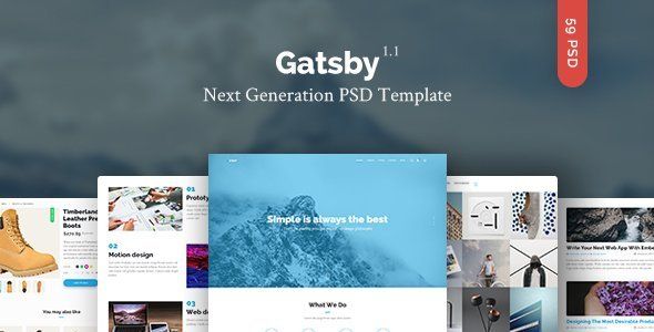 Gatsby — Creative Multipurpose PSD Template  Multipurpose Mobile App template