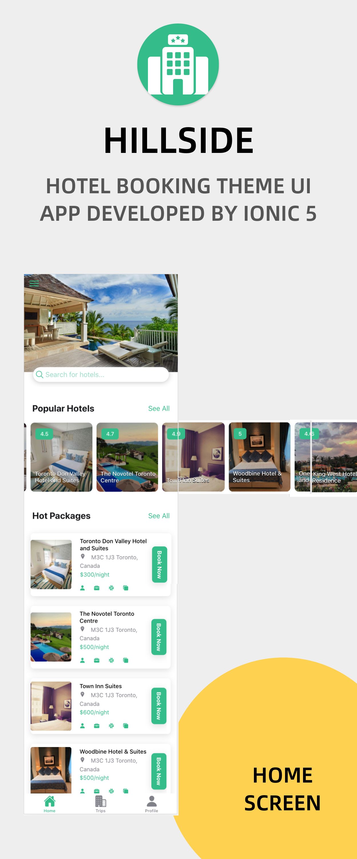 Hillside - A Hotel Booking Theme UI App By Ionic 5 Angular 9 (Latest) - 2