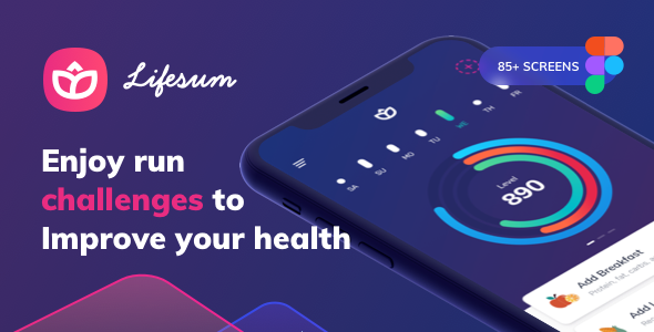 Lifesum Health and Fitness Mobile App UI kit - Figma  Sport &amp; Fitness Design Uikit