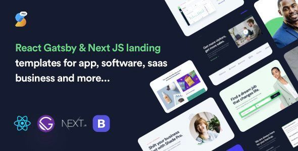 ShadePro - React Gatsby & Next JS Landing Page Template  Developer Tools Mobile App template