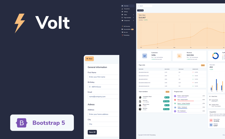 Volt - Free Bootstrap 5 Dashboard Template   Mobile App template