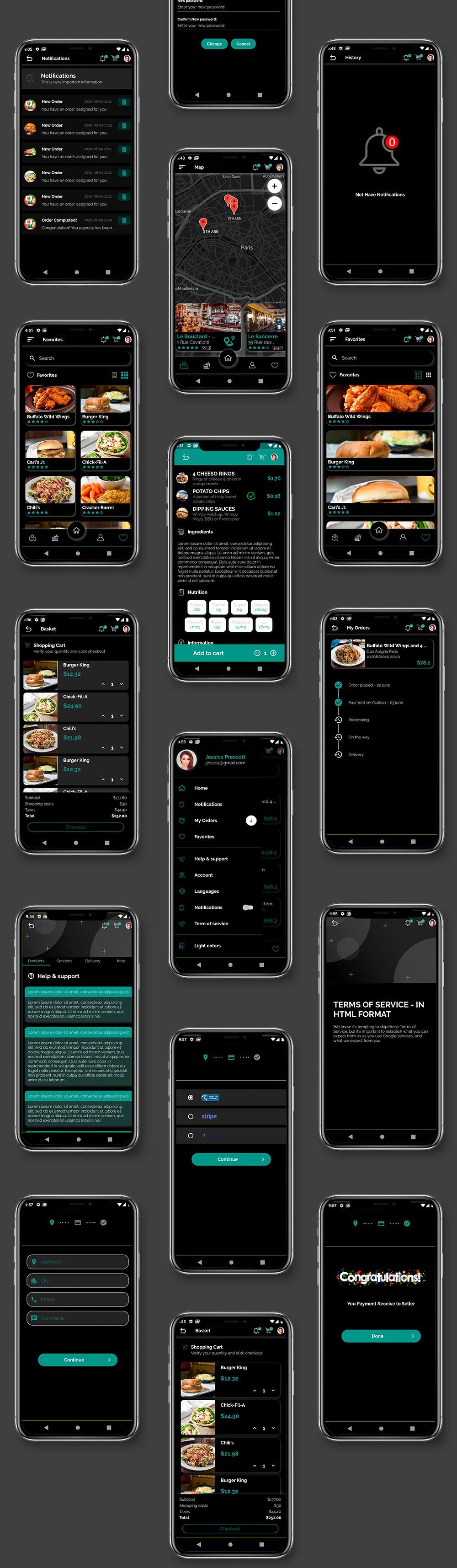 Food Delivery UI Kit in Flutter - 3 Apps - Customer App + Delivery App + Owner App - 8