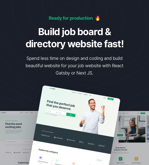 Jobcamp - React Gatsby & Next JS Job Board & Directory Template - 1