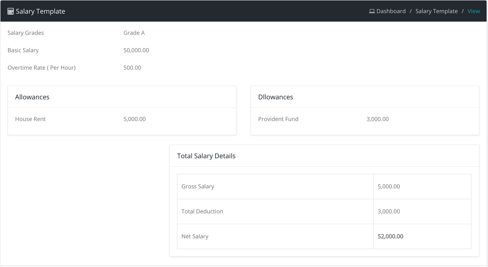 iNilabs School Management System Express - Stuffs Salary Template
