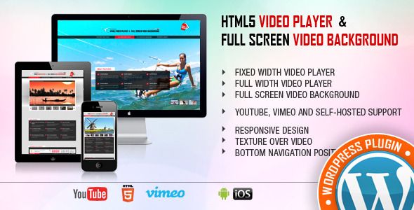 HTML5 Video Player Wordpress Plugin - YouTube/Vimeo/MP4 - Right Side and Bottom Playlist - 1