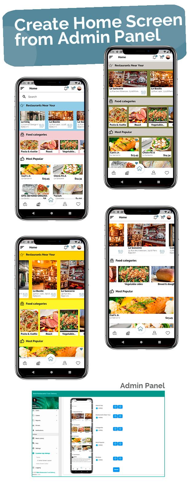 Multi-Restaurants Flutter App + Delivery Boy App + PHP Laravel Admin Panel - 10