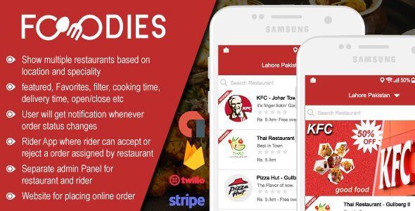 Restaurant Food Delivery & Ordering System With Delivery Boy - iOS Android Food &amp; Goods Delivery Mobile App template