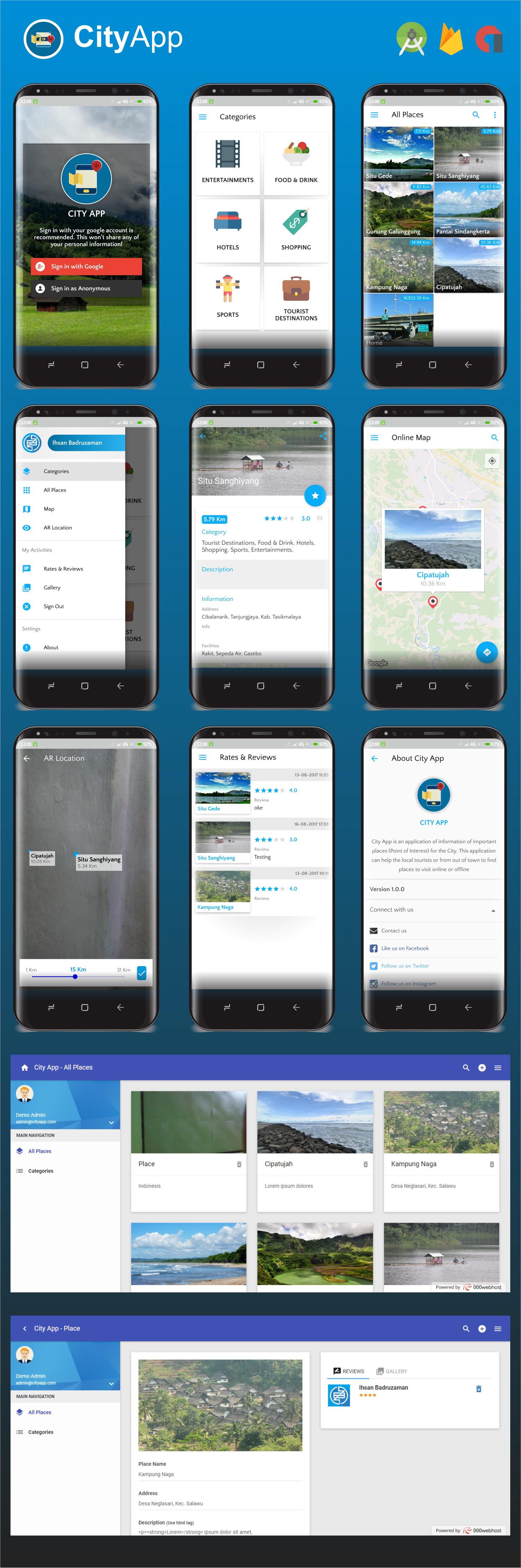 City App (Firebase, Admob, Augmented Reality) - 2