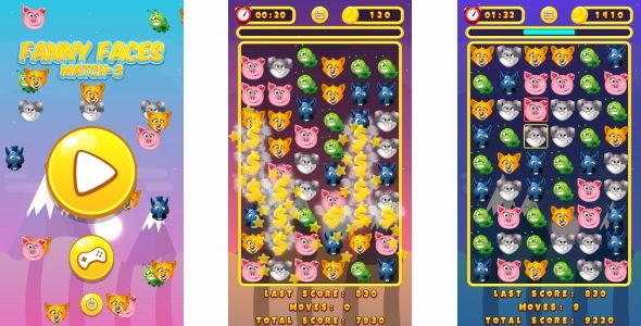 Animals Crush Match3 - HTML5 Game + Android + AdMob (Construct 3 | Construct 2 | Capx) - 31