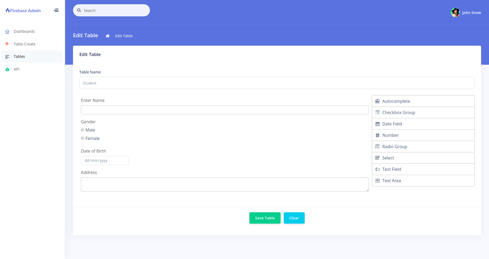 Firebase Admin Dashboard With Auto API & Form Builder - 2