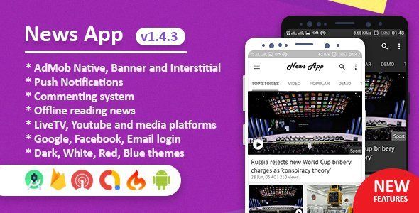 Android News App Android News &amp; Blogging Mobile App template