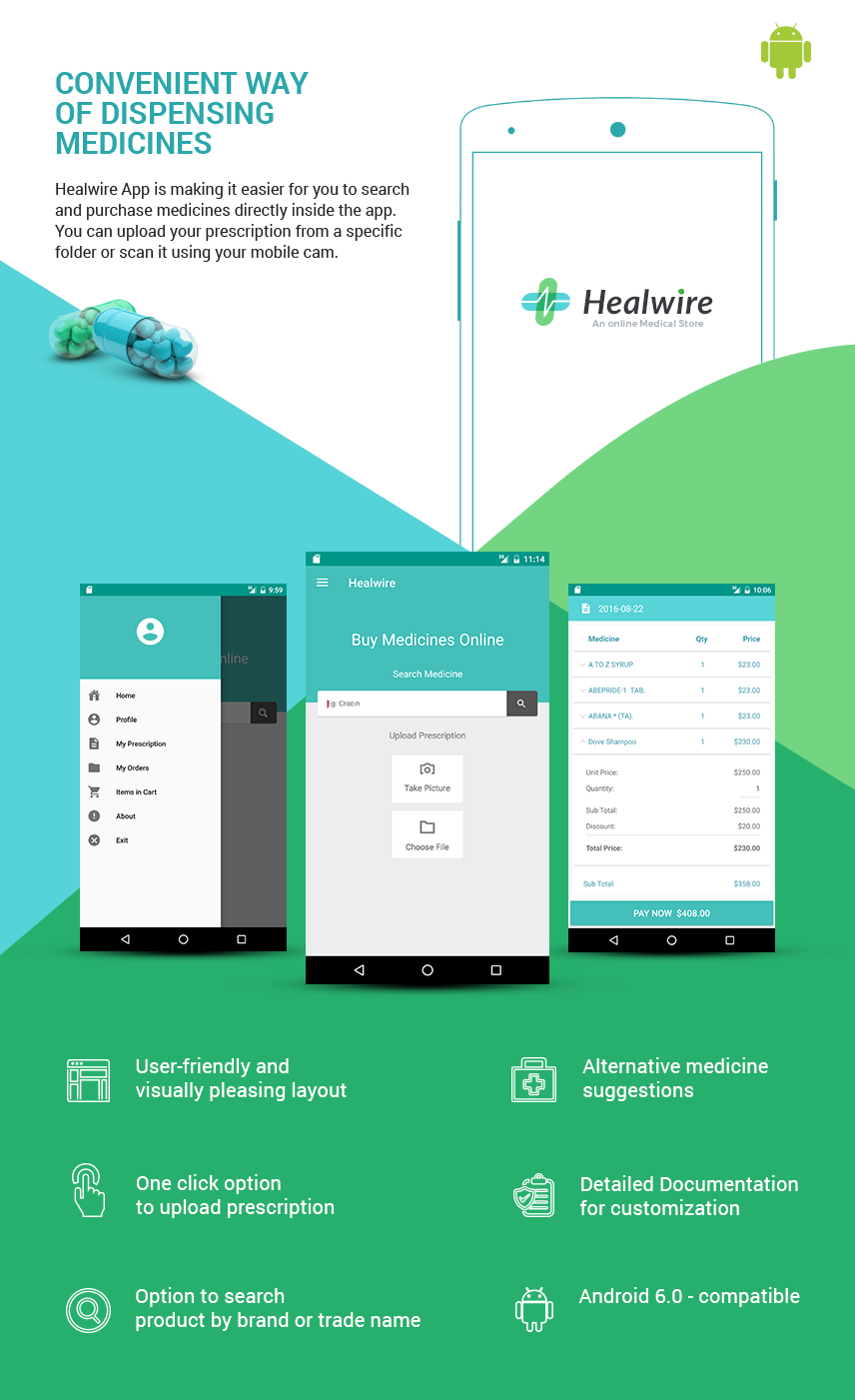 Healwire Android - Online Medical Store - 2