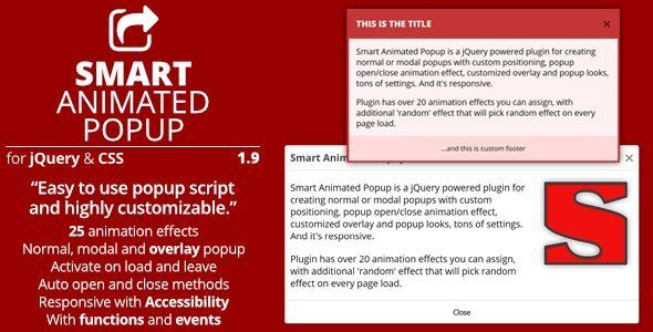 Smart Animated Popup - jQuery Popups Plugin Android  Mobile App template