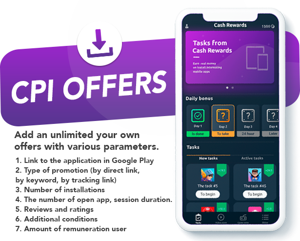 Premium Rewards App - CPI Offers System & Rewards App & HTML5 Mini Games + PHP Laravel Admin Panel - 2