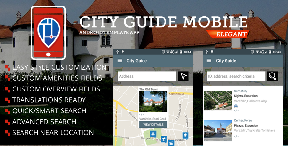 City Guide Android App Android Developer Tools Mobile App template