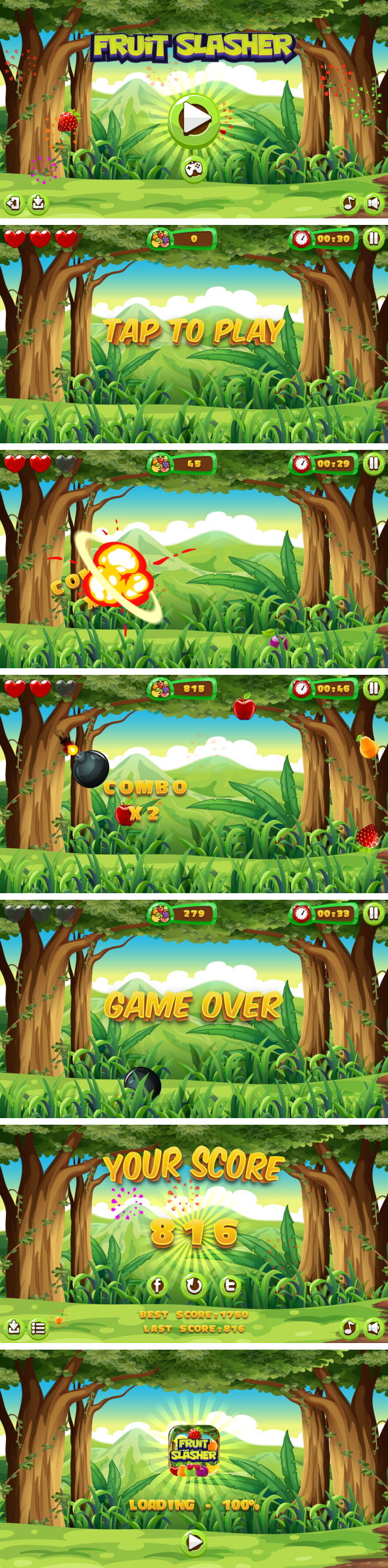 Fruit Slasher - HTML5 Game, Mobile Version+AdMob!!! (Construct 3 | Construct 2 | Capx) - 3