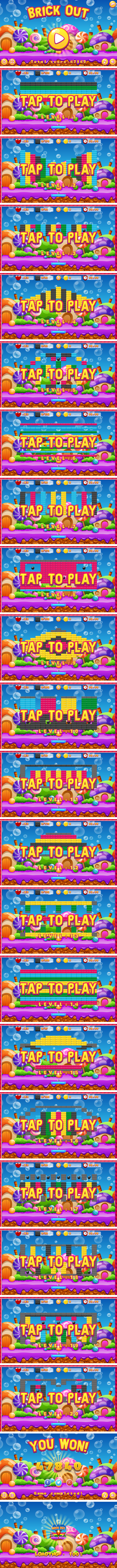 Brick Out - HTML5 Game, Mobile Version+AdMob!!! (Construct 3 | Construct 2 | Capx) - 3