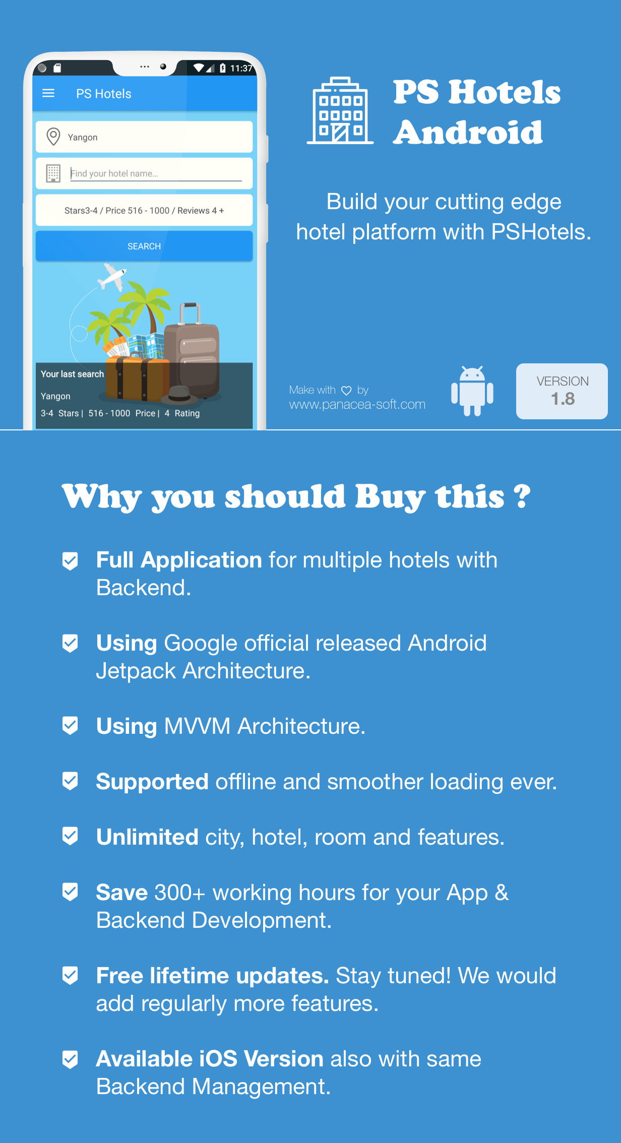 Hotels Android App With Material Design & PHP Backend (V1.8) - 2