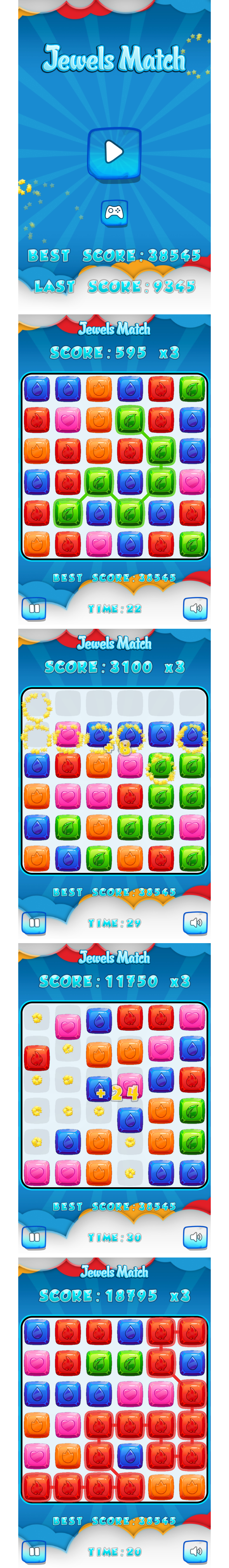 Jewels Match - HTML5 Game + Mobile + AdMob (Construct 3 | Construct 2 | Capx) - 3
